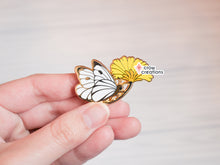 Load image into Gallery viewer, Cabbage Moth Gold Enamel Pin
