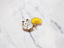 Load image into Gallery viewer, Cabbage Moth Gold Enamel Pin
