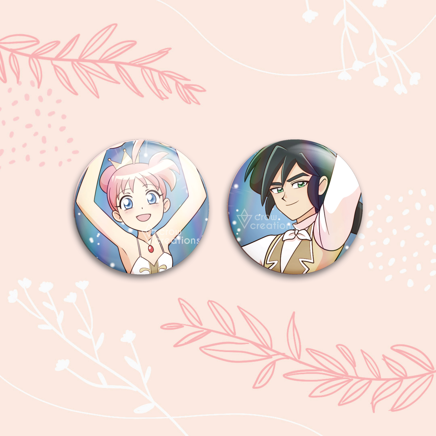 Ahiru and Fakir Ballet Buttons 1.75