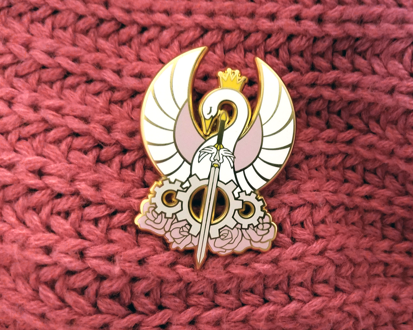 Princess Tutu Gold Enamel Swan Pin