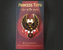 Load image into Gallery viewer, Princess Tutu Gold Enamel Raven Pin
