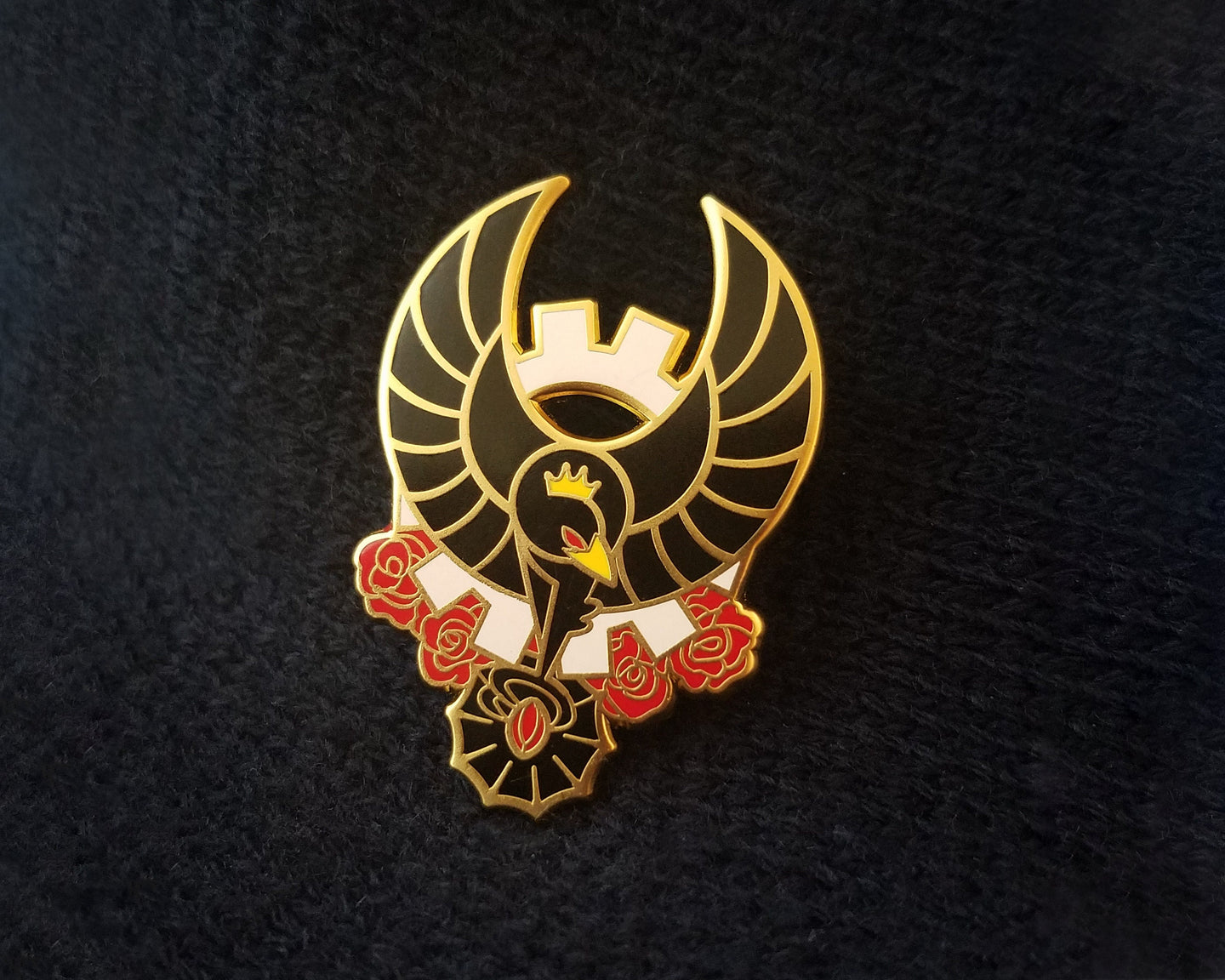 Princess Tutu Gold Enamel Raven Pin